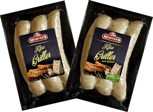 Barbecue-Party Grillpaket – Bratwurst, mariniertes Nackensteak, Käsegriller, Rauchwurst – 9 Grillspezialitäten im Set