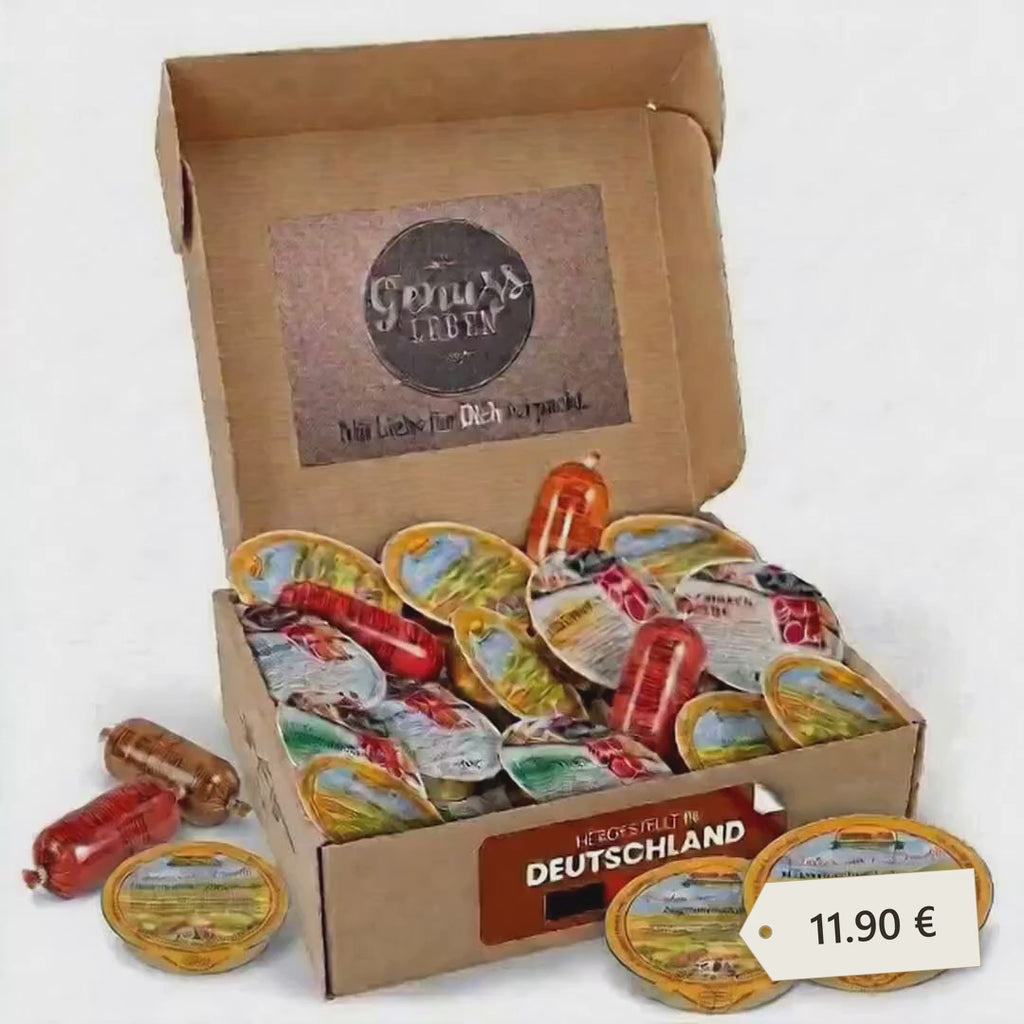 Genussleben Frühstücksbox Mini-Wurst-Mix – 500 g – Produktvideo